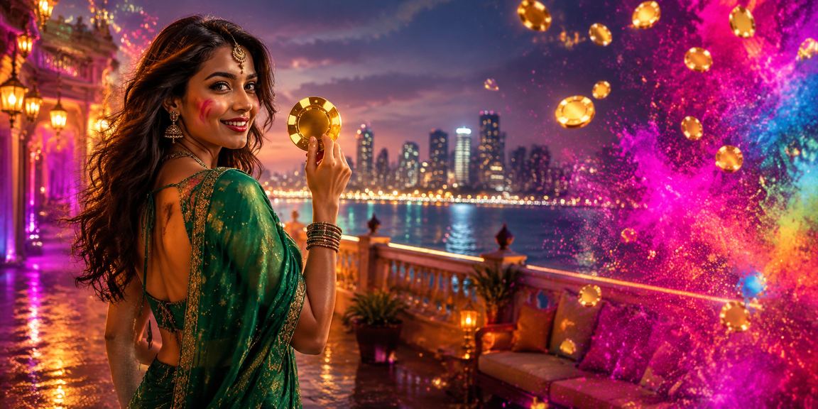 Indian woman enjoying mobile betting in Mumbai